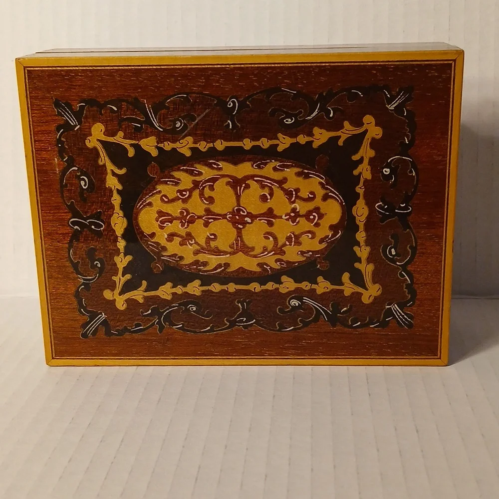 ITALIAN Wooden Musical Jewelry Box 